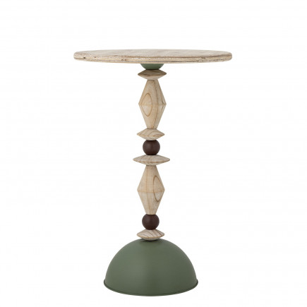 Table basse ronde d appoint bois sculpte Bloomingville Mannelli