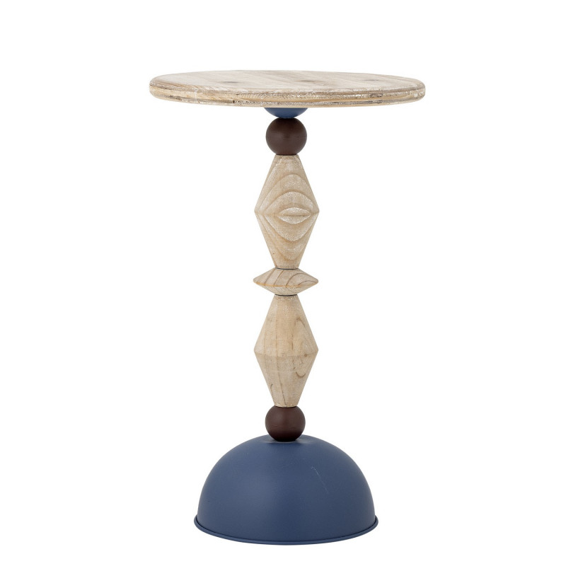 Table d appoint ronde bois naturel metal Bloomingville Mannelli
