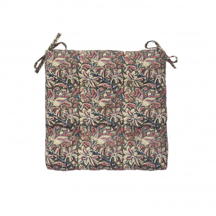Coussin de chaise carre coton imprime floral Madam Stoltz