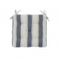 Galette de chaise carree coton bleu rayures Madam Stoltz