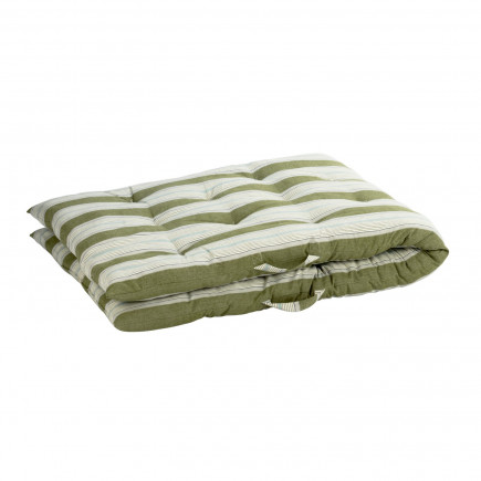 Matelas de sol coton vert imprime rayures Madam Stoltz
