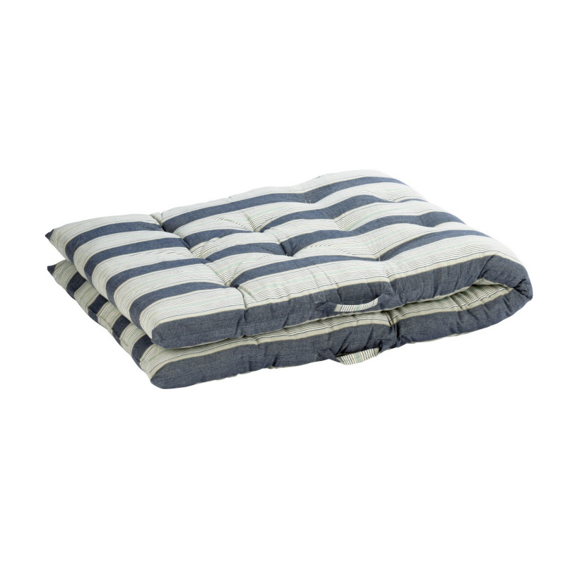 Matelas de sol coton bleu rayures Madam Stoltz