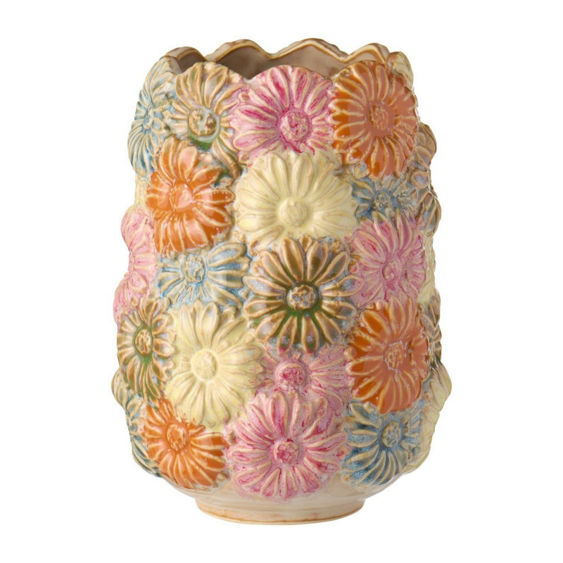 Vase gres motif fleurs multicolore ib laursen