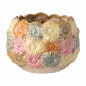 Cache pot gres multicolore motif fleurs ib laursen