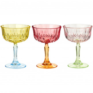 Verres a pied vin depareilles multicolore ib laursen set de 3