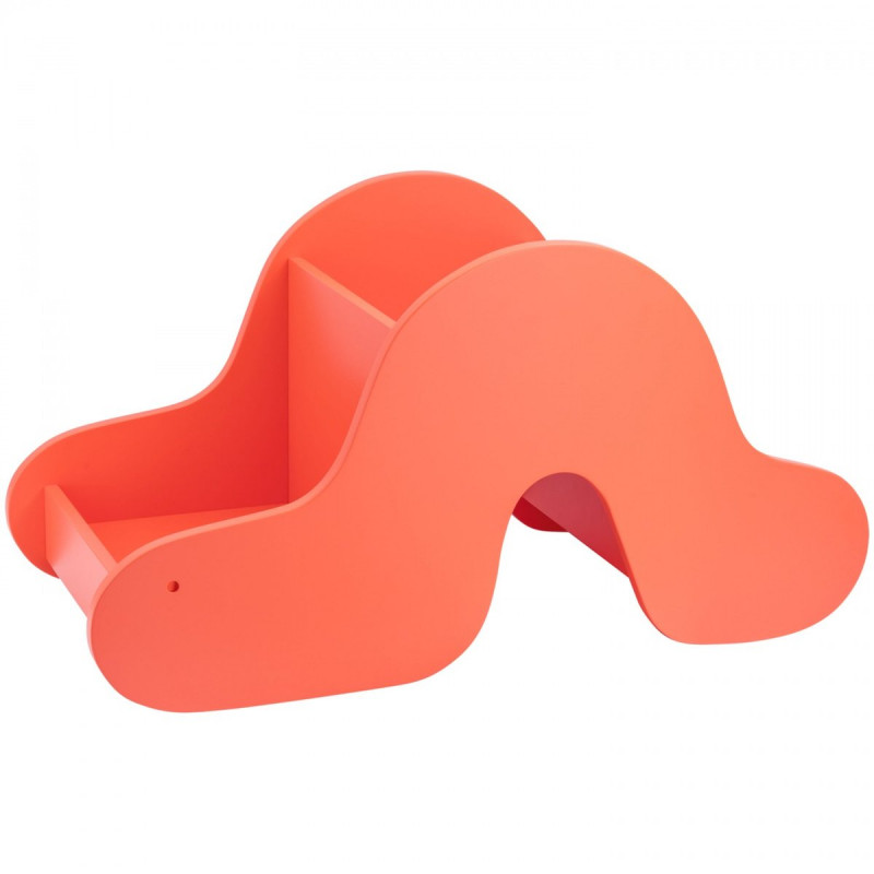 Petite blibliotheque enfant bois orange chenille Remember FRIEDA