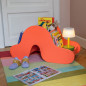 Petite blibliotheque enfant bois orange chenille Remember FRIEDA