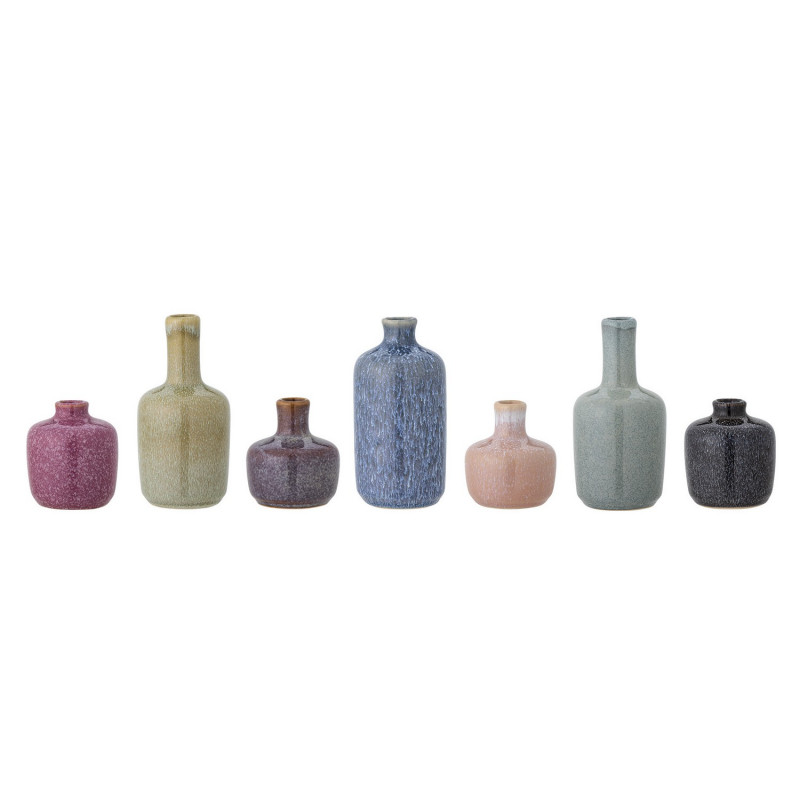 Mini vases multicolores gres Bloomingville Maien set de 7