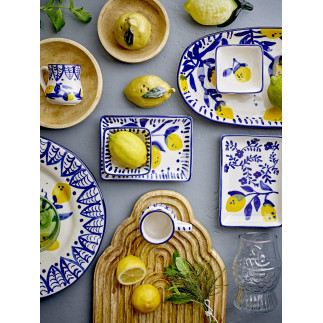 Tasse a espresso gres peint motif citrons Bloomingville Maxima set de 2
