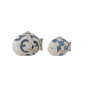 Sculptures poissons gres peint Bloomingville Eviaya set de 2