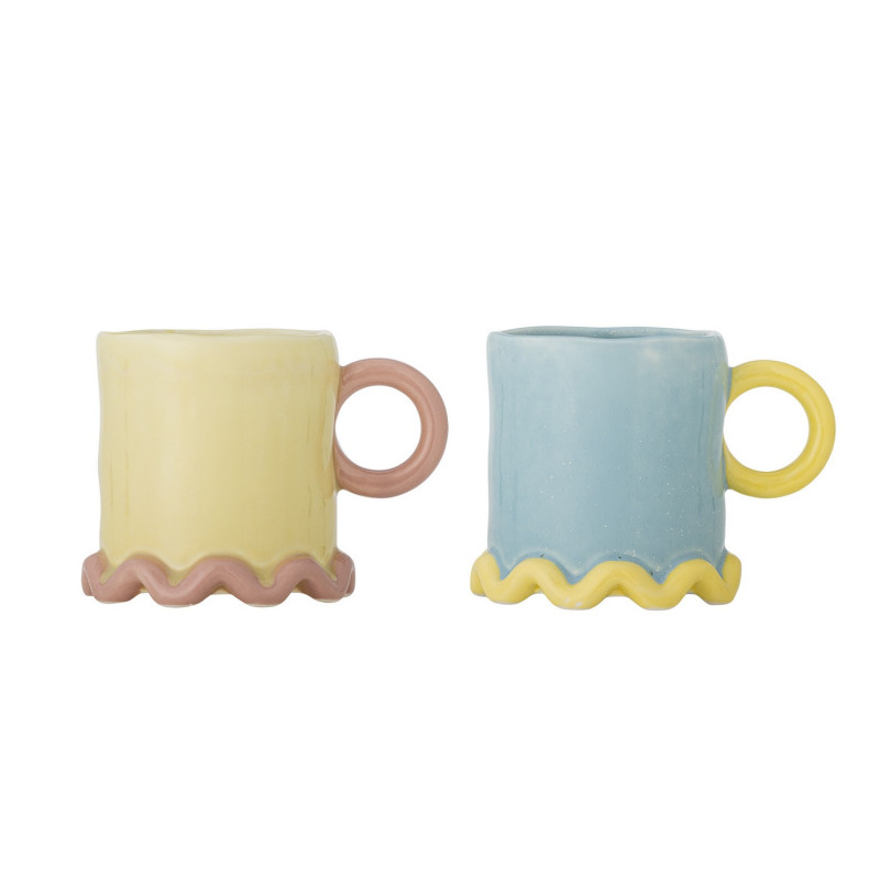 Mugs gres design ludique colore Bloomingville Polly set de 2