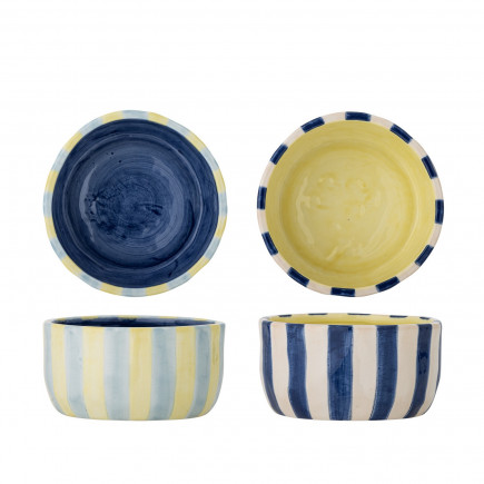 Bols gres peint rayures multicolores Bloomingville Phoenix set de 2