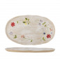 Plat de service ovale gres peint floral Bloomingville Camilla