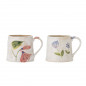 Grand mug gres peint fleurs bucolique artisanal Bloomingville Camilla set de 2