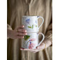 Grand mug gres peint fleurs bucolique artisanal Bloomingville Camilla set de 2