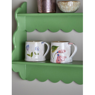 Grand mug gres peint fleurs bucolique artisanal Bloomingville Camilla set de 2