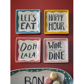 Petites assiettes a tapas aperitif colores Bloomingville Soline set de 4
