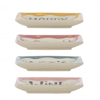 Petites assiettes a tapas aperitif colores Bloomingville Soline set de 4