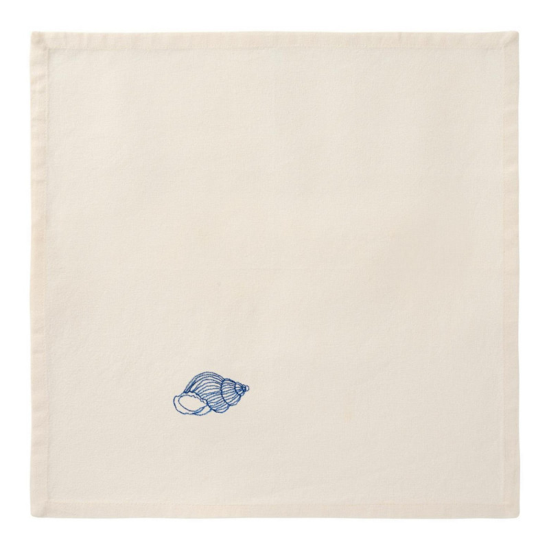 Serviette de table broderie coqiollage coton IB Laursen ATLANTIS