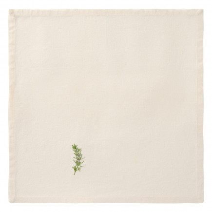Serviette de table broderie fleur coton IB Laursen FLORA