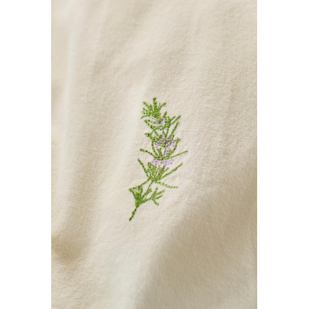 Serviette de table broderie fleur coton IB Laursen FLORA