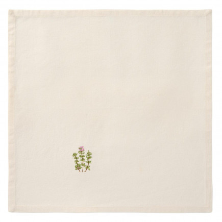 Serviette de table broderie petite fleur coton IB Laursen FLORA
