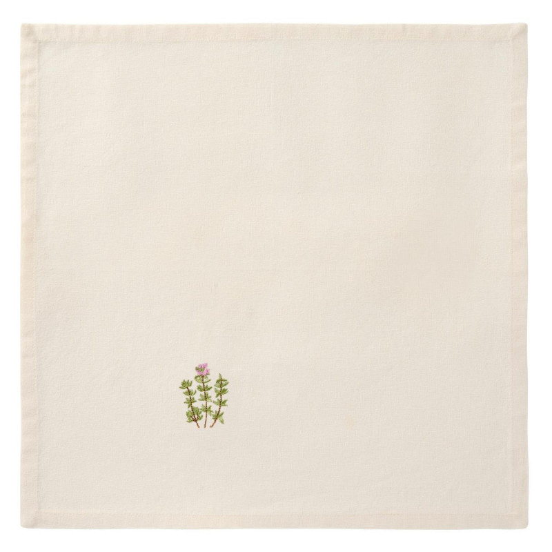 Serviette de table broderie petite fleur coton IB Laursen FLORA