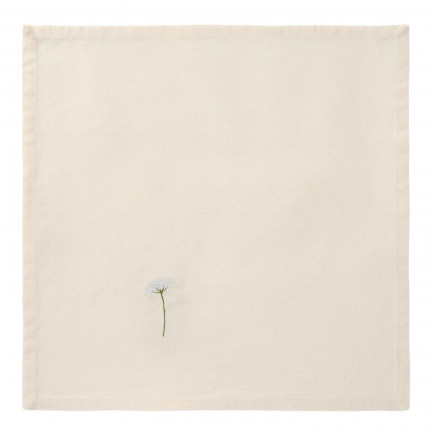 Serviette de table coton brode fleur IB Laursen FLORA