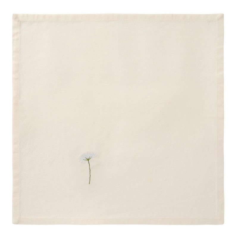 Serviette de table coton brode fleur IB Laursen FLORA