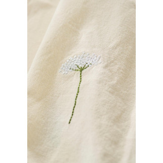 Serviette de table coton brodé fleur IB Laursen FLORA