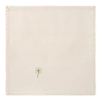 Serviette de table coton brode trefle IB Laursen FLORA