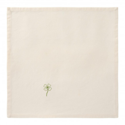 Serviette de table coton brode trefle IB Laursen FLORA