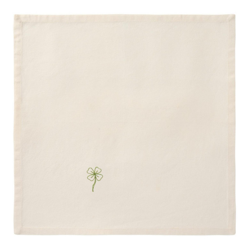 Serviette de table coton brode trefle IB Laursen FLORA