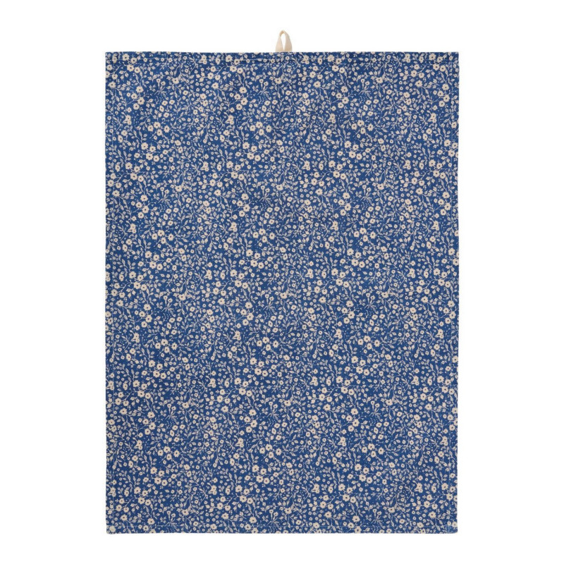 Torchon de cuisine coton bleu imprime petites fleurs IB Laursen