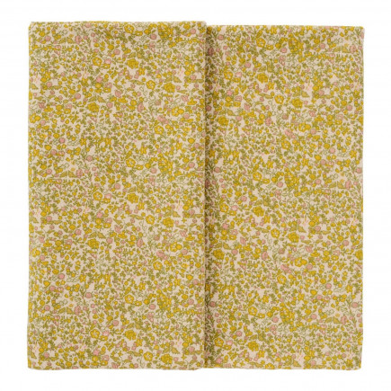 Nappe coton rectangulaire jaune petites fleurs IB Laursen Rita