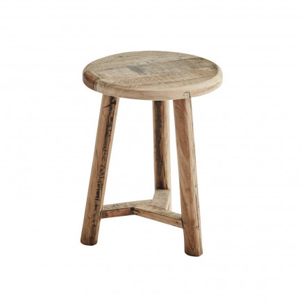 Tabouret rustique artisanal bois recycle Madam Stoltz