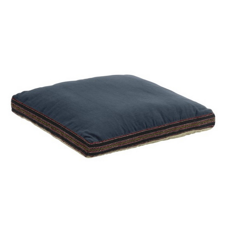 Galette assise carree coton reversible bicolore Madam Stoltz 50 x 50 cm