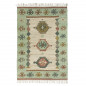 Tapis tisse jute coton vert boheme Madam Stoltz