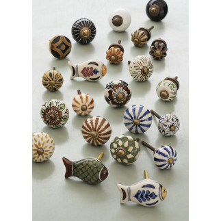 Bouton de meuble peint ceramique Madam Stoltz