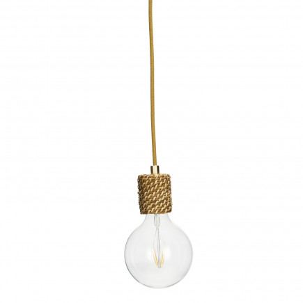 Suspension simple ampoule herbier naturel jon de mer cordon couleur Madam Stoltz