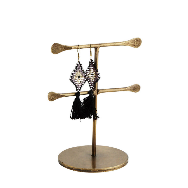 Petit presentoir bijoux fer forge laiton dore Madam Stoltz