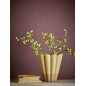 Vase ondule sculptural gres jaune Bloomingville PENN