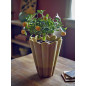 Vase ondule sculptural gres jaune Bloomingville PENN