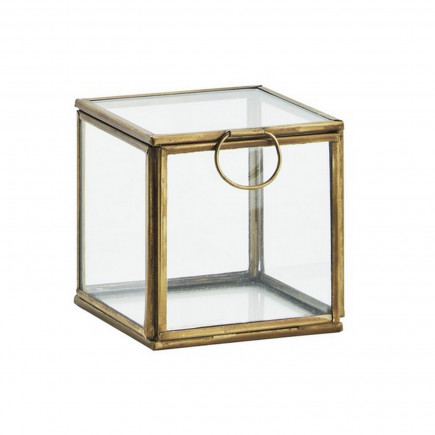Boite verre cube laiton decorative Madam Stoltz