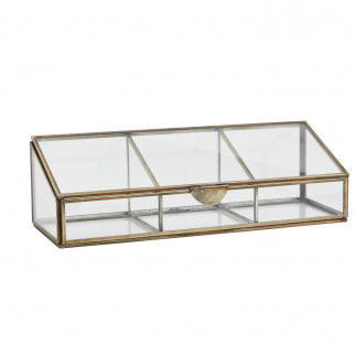 Boite a bijoux verre decorative laiton 3 compartiments Madam Stoltz