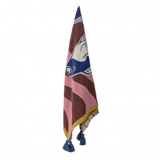 Plaid decoratif poisson multicolore coton Bloomingville REMY