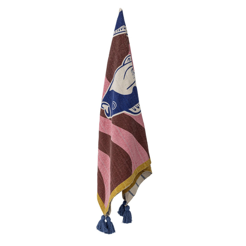 Plaid decoratif poisson multicolore coton Bloomingville REMY