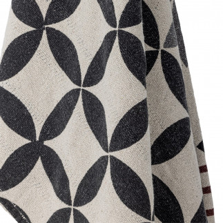 Plaid coton recycle reversible motif graphique Bloomingville FORMA