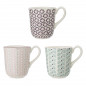 Mugs tasses gres imprime petites fleurs Bloomingville MAYA set de 3