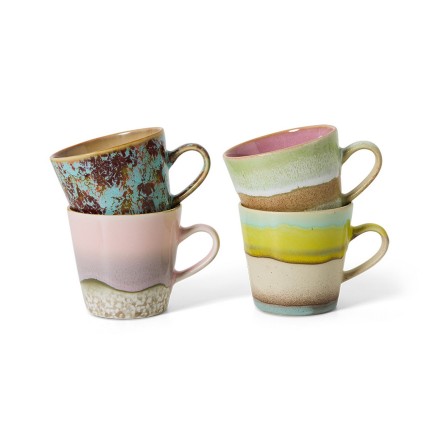 Tasse a cafe gres multicolore Hk living Rococo set de 4